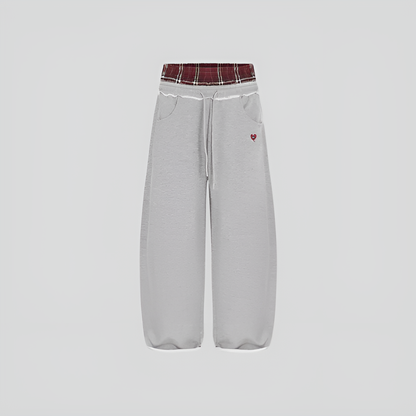 Plaid Double Waisted Sweatpants