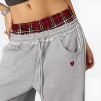 Plaid Double Waisted Sweatpants