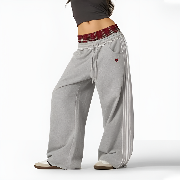 Plaid Double Waisted Sweatpants