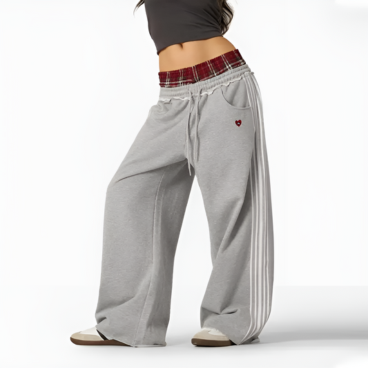 Plaid Double Waisted Sweatpants