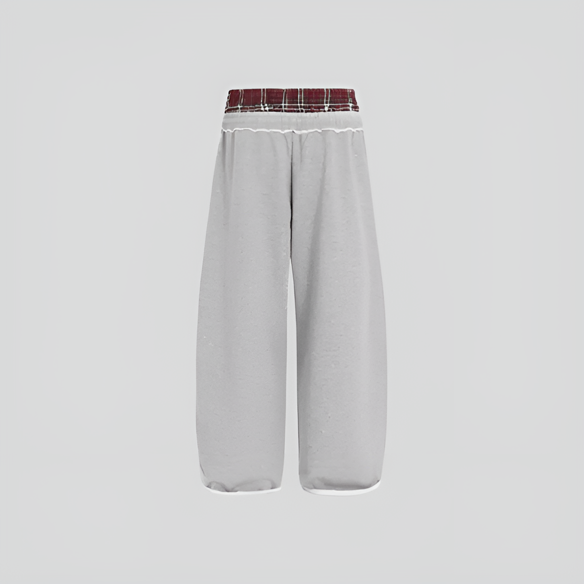 Plaid Double Waisted Sweatpants