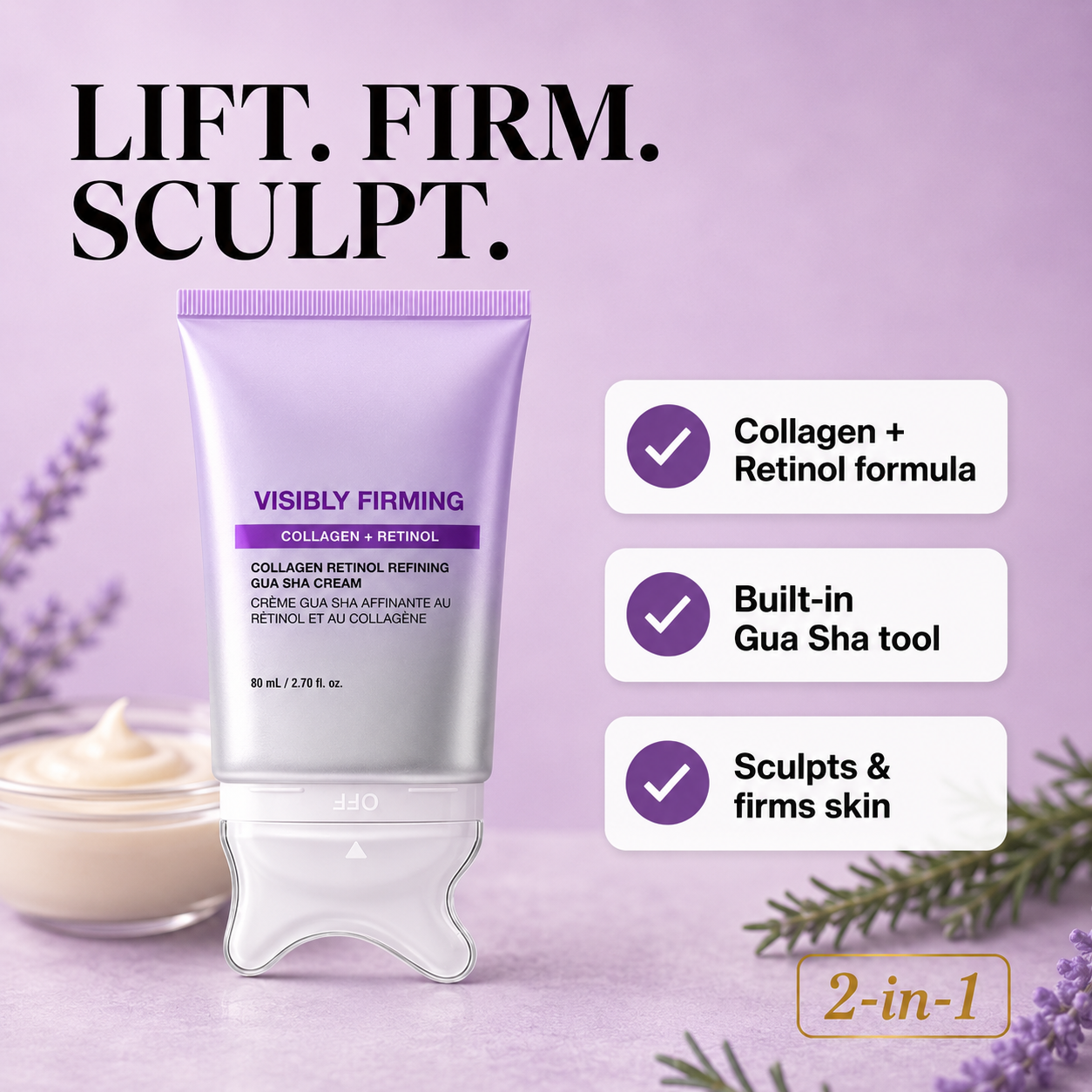 2-in-1 Collagen Retinol Refining Gua Sha Cream