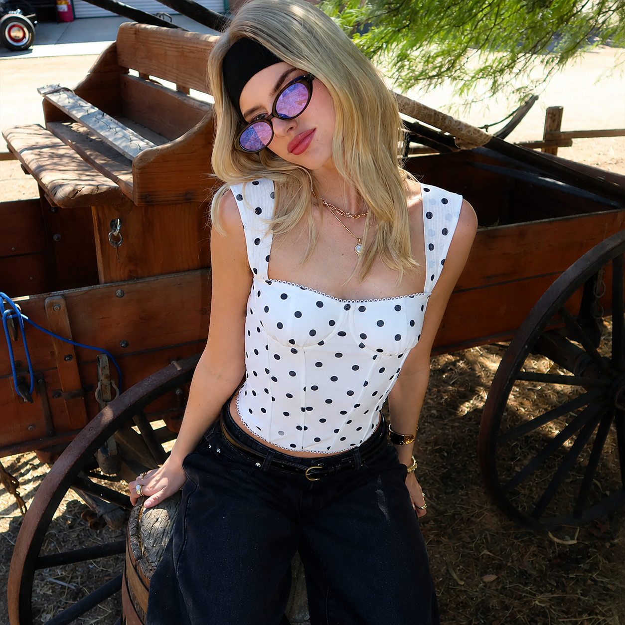 The Polka Dot Mesh Corset