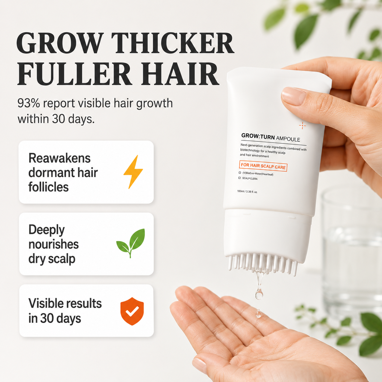 GrowTurn Hair Brush Serum