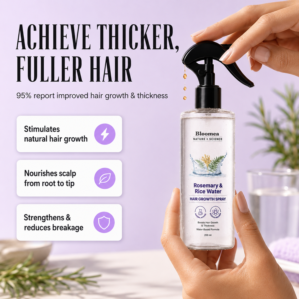 Rosemary & Rice Water Hair Growth Spray