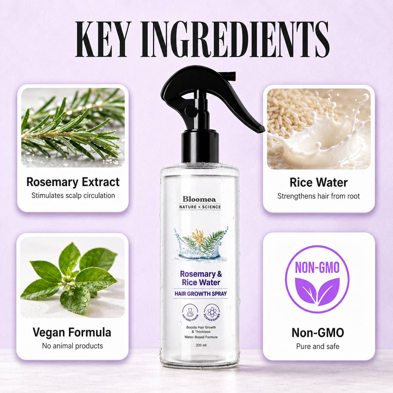 Rosemary & Rice Water Hair Growth Spray