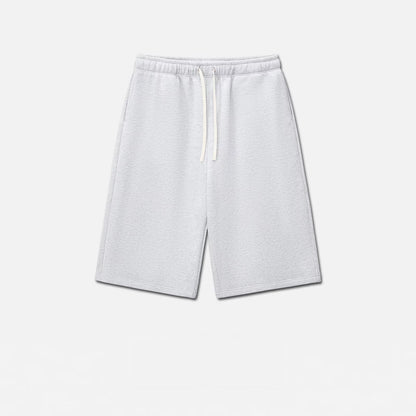Wholesale 350GSM Fleece Lined 3/4 Length Sweatpants Men Heavyweight Drawstring Wide Leg Baggy Casual Culottes Streetwear