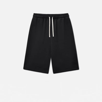Wholesale 350GSM Fleece Lined 3/4 Length Sweatpants Men Heavyweight Drawstring Wide Leg Baggy Casual Culottes Streetwear